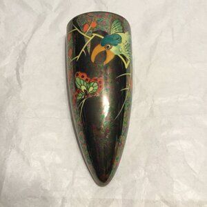 Vintage and very colorful Made In Japan lusterware wall pocket